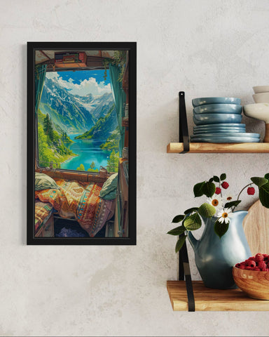 Cozy Bed & Mountains | Animated Wall Art Frame Cozy Bed & Mountains | Animated Wall Art Frame