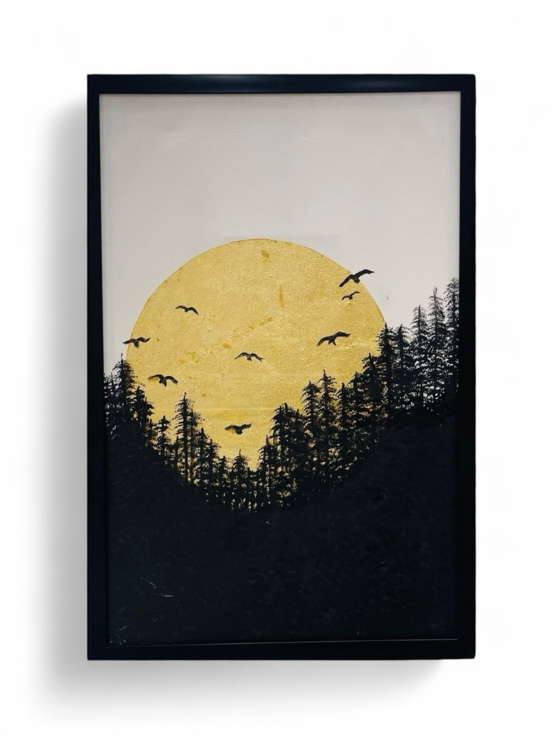 Birds & Sunset | Hand painting