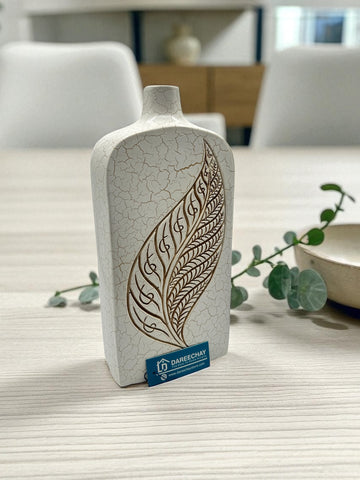 Leaf Embossed Vase | Table Decoration