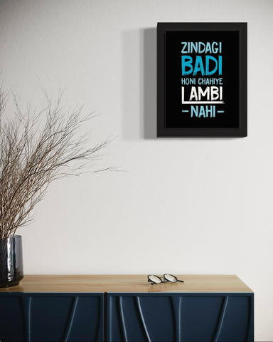 Zindagi | Funny Wall Art Frame