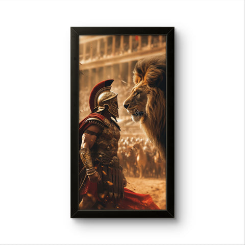 Warrior & Lion | Wall Art Frame