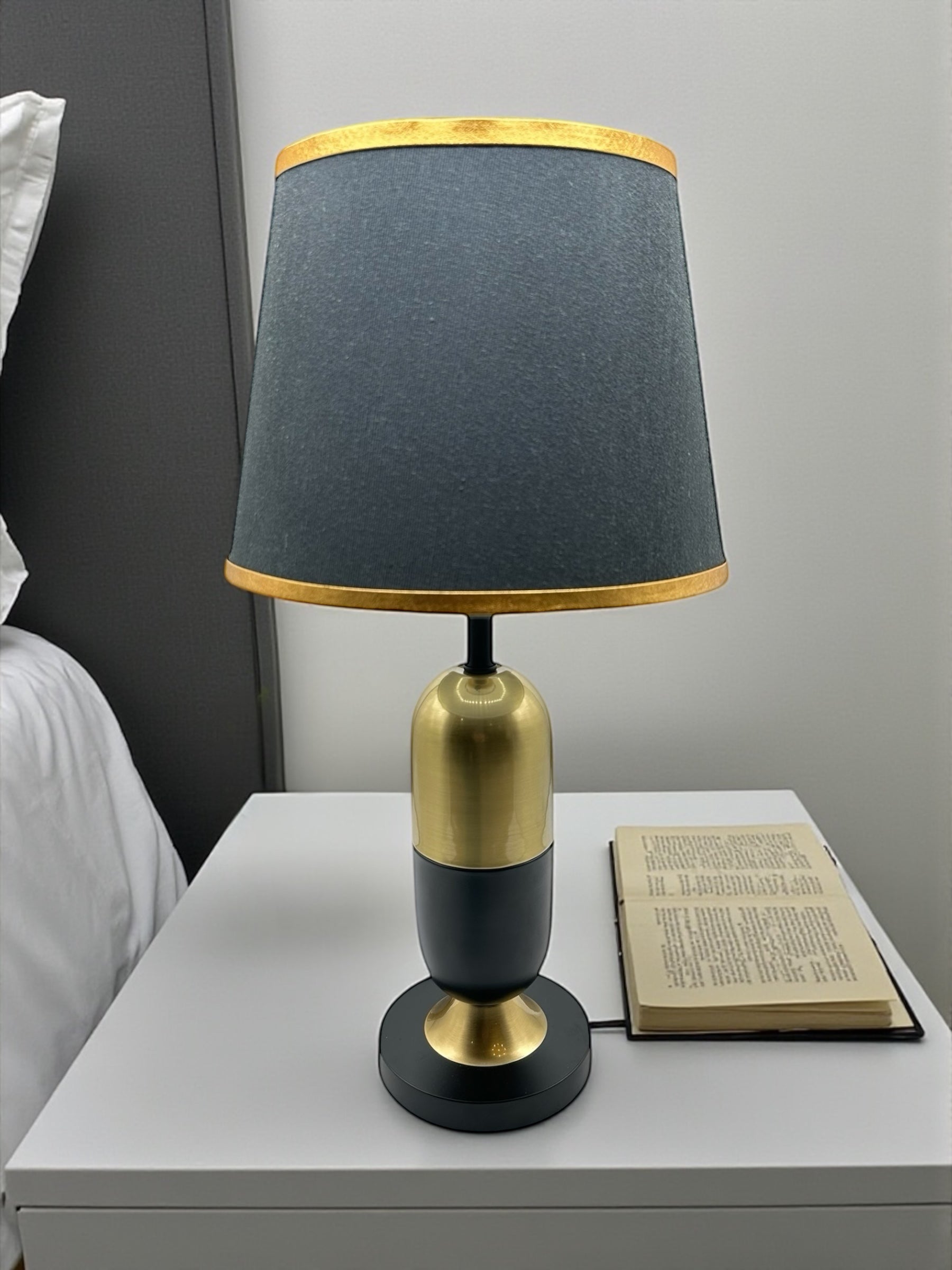 Stone Golden Lamp | Pair for Side Tables