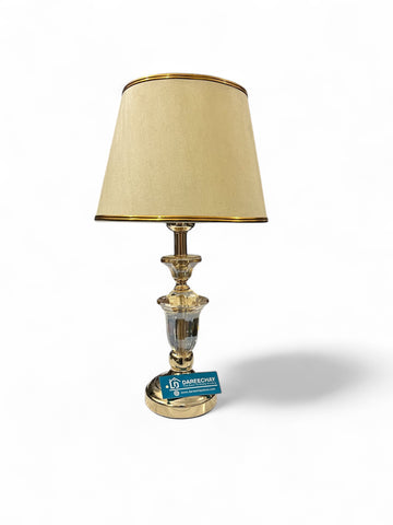 Double Crystal Golden Lamp | Pair for Side Tables