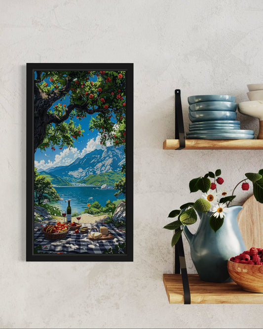 Picnic and Mountains | Animated Wall Art Poster