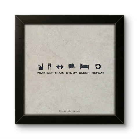 Pray Eat Train | Islamic Wall Art Frame