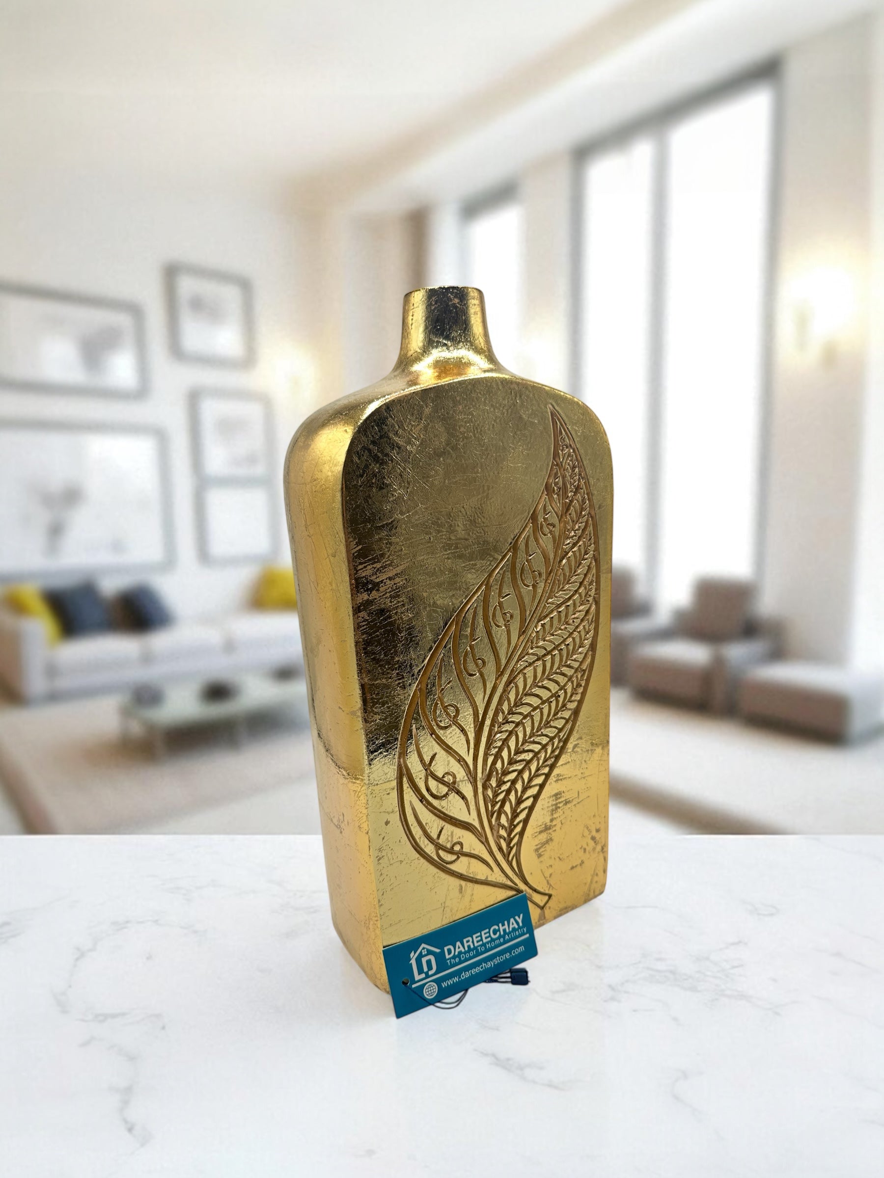 Leaf Embossed Vase | Table Decoration