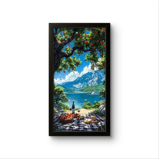 Picnic and Mountains | Animated Wall Art Poster