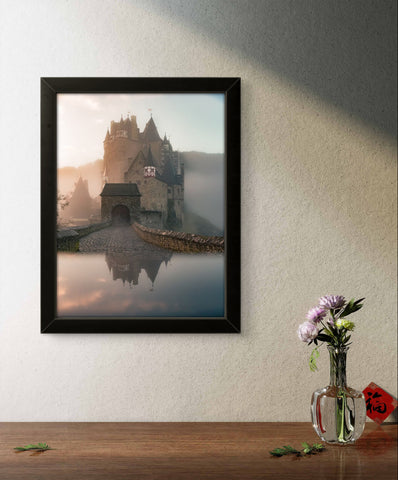 Castle in Mountains | Vintage Wall Art Frame